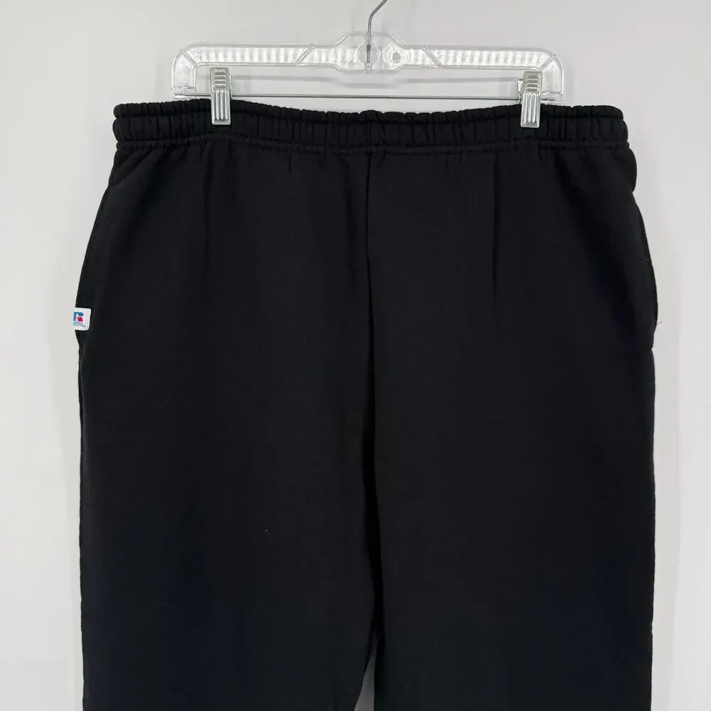 Vintage 90s y2k Men's Black Russell Athletic Baggy Fleece Sweatpants Joggers XXL